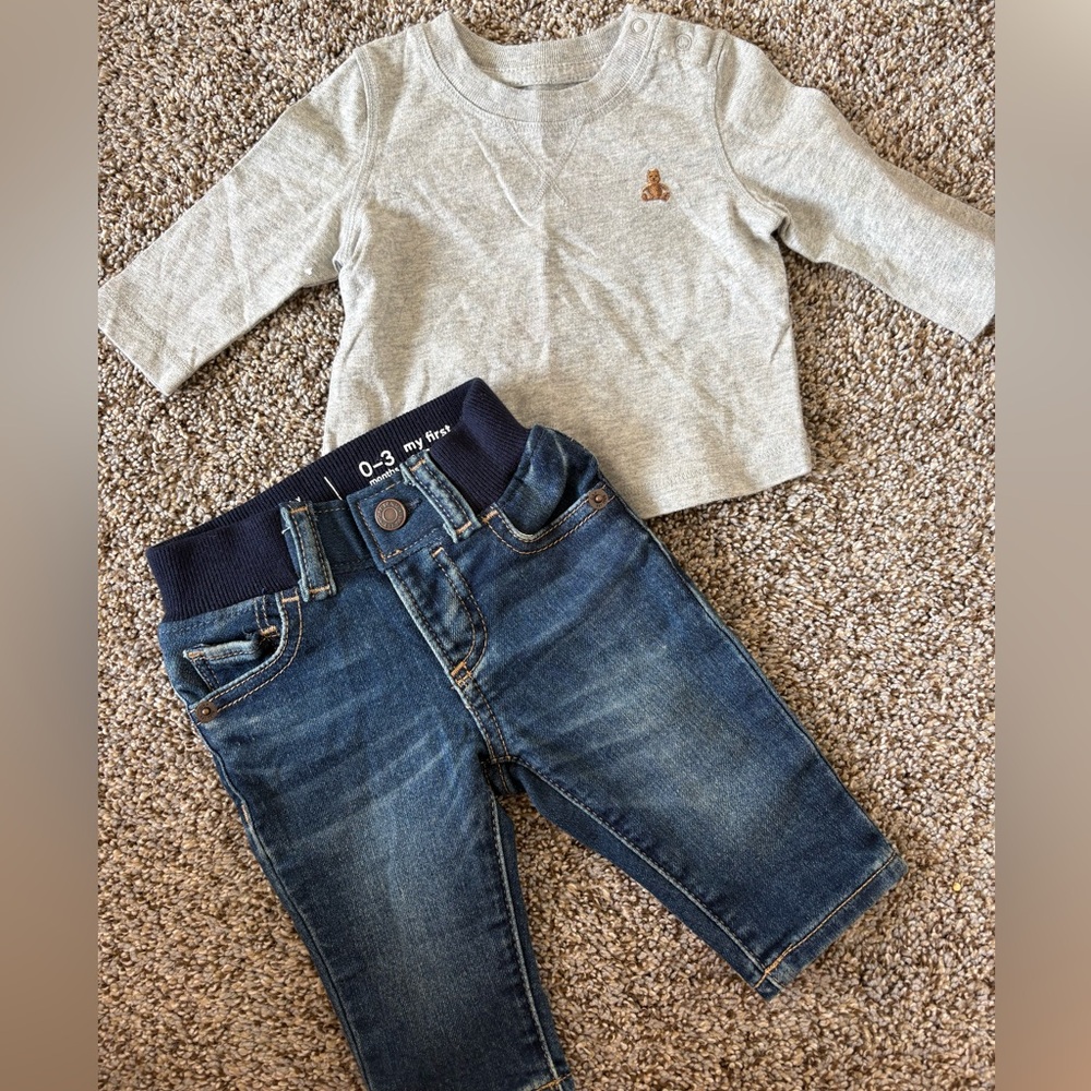 GAP Baby Navy and Light Blue Outfit